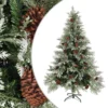 VIDAXL Sapin De Noël Avec Pommes De Pin Vert Et Blanc 150 Cm Pvc Et Pe
