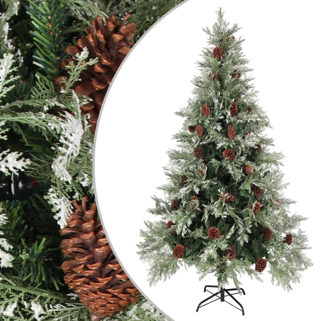 VIDAXL Sapin De Noël Avec Pommes De Pin Vert Et Blanc 195 Cm Pvc Et Pe 1 VIDAXL Sapin De Noël Avec Pommes De Pin Vert Et Blanc 195 Cm Pvc Et Pe