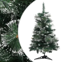 VIDAXL Sapin De Noël Artificiel Avec Support Vert Et Blanc 60 Cm Pvc -Vidaxl Soldes Boutique 8720286767160 a en hd 1 6203b7562a80c 2