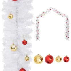 VIDAXL Guirlande De Noël Décorée Avec Boules Blanc 10 M -Vidaxl Soldes Boutique 8720286809594 a en hd 1 6335741653b2b 2