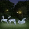 VIDAXL Décoration De Noël Renne Et Traîneau 60 Led Extérieur Blanc