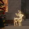 VIDAXL Figure De Renne De Noël Pliable Avec 192 Led Blanc Chaud
