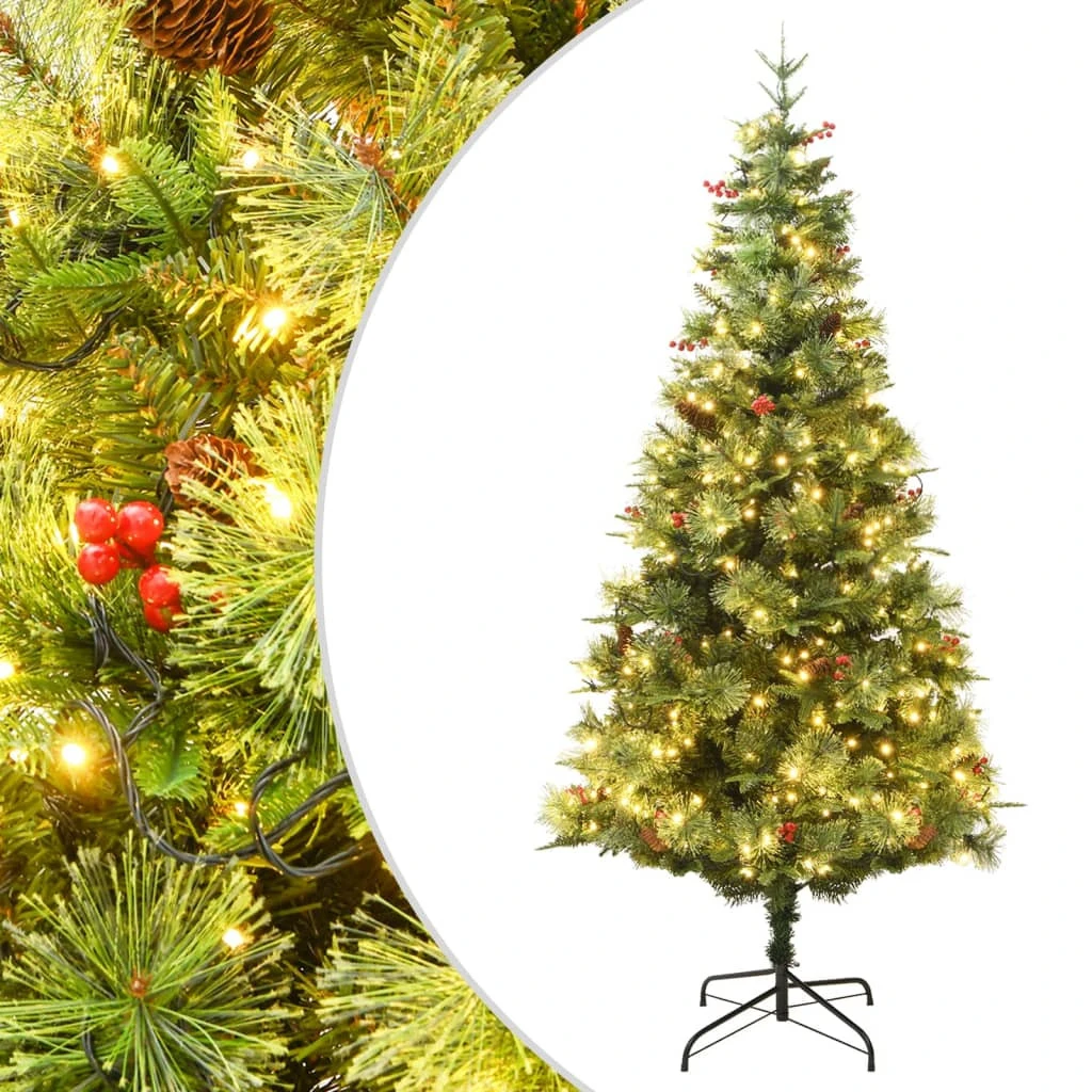VIDAXL Sapin De Noël Avec Led Et Pommes De Pin Vert 195 Cm Pvc Et Pe 1 VIDAXL Sapin De Noël Avec Led Et Pommes De Pin Vert 195 Cm Pvc Et Pe