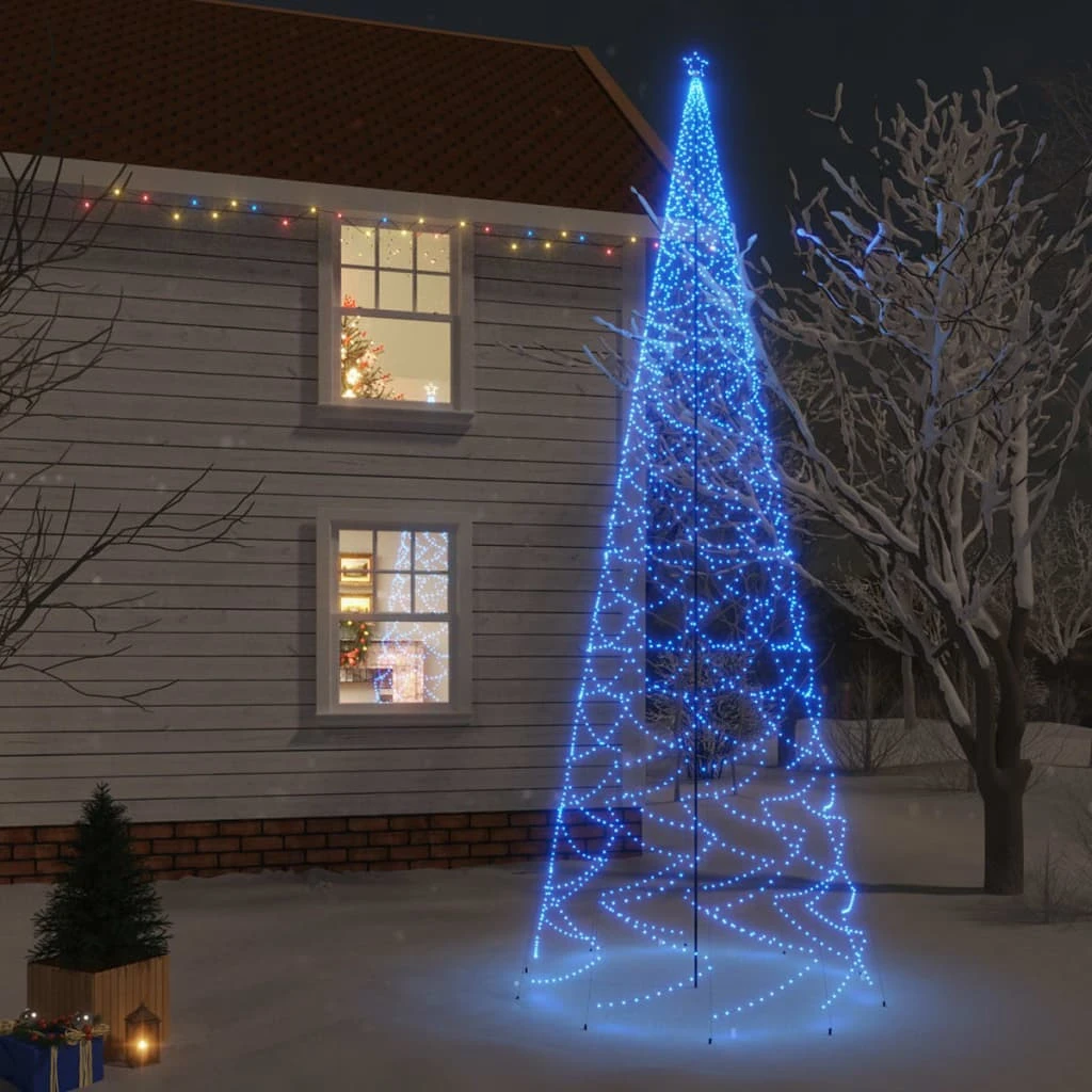 VIDAXL Sapin De Noël Avec Piquet 3000 Led Bleues 800 Cm 3 VIDAXL Sapin De Noël Avec Piquet 3000 Led Bleues 800 Cm – Image 3