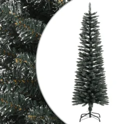 VIDAXL Sapin De Noël Artificiel Mince Avec Support Vert 150 Cm Pvc