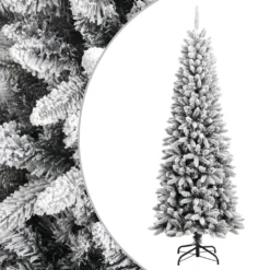 VIDAXL Sapin De Noël Artificiel Avec Neige Floquée 210 Cm Pvc Et Pe