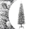 VIDAXL Sapin De Noël Artificiel Mince Avec Neige Floquée 180 Cm Pvc/pe