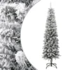 VIDAXL Sapin De Noël Artificiel Mince Avec Neige Floquée 210 Cm Pvc/pe