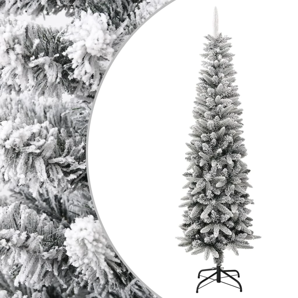 VIDAXL Sapin De Noël Artificiel Mince Avec Neige Floquée 210 Cm Pvc/pe 3 VIDAXL Sapin De Noël Artificiel Mince Avec Neige Floquée 210 Cm Pvc/pe – Image 3