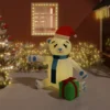 VIDAXL Ours En Peluche Gonflable De Noël à Led 180 Cm