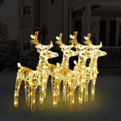 VIDAXL Rennes De Noël 4 Pcs 160 Led Blanc Chaud Acrylique -Vidaxl Soldes Boutique 8720845681708 m en hd 1 653007c0cadfa 2