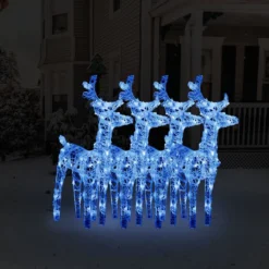 VIDAXL Rennes De Noël 4 Pcs 160 Led Bleu Acrylique -Vidaxl Soldes Boutique 8720845681760 m en hd 1 64f1f3900a830 2