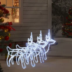 VIDAXL Rennes De Noël 3 Pcs Blanc Froid 60x30x60 Cm