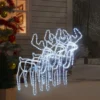 VIDAXL Rennes De Noël Avec Têtes Mobiles 3 Pcs Blanc Froid 76x42x87 Cm